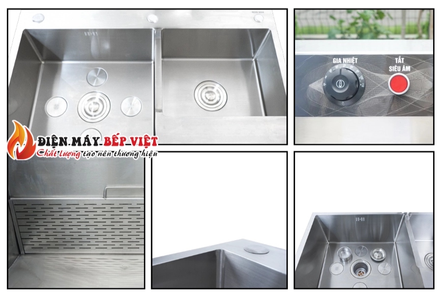 Máy Rửa Bát Siêu Âm Dishwasher - AVP1900 HAI BỒN (RỬA và TRÁNG) đạt được độ hoàn thiện tối đa trên từng bộ phận