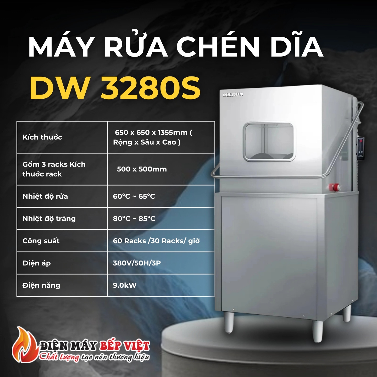 Thông số kĩ thuật của Máy rửa chén Dolphin DW-3280S