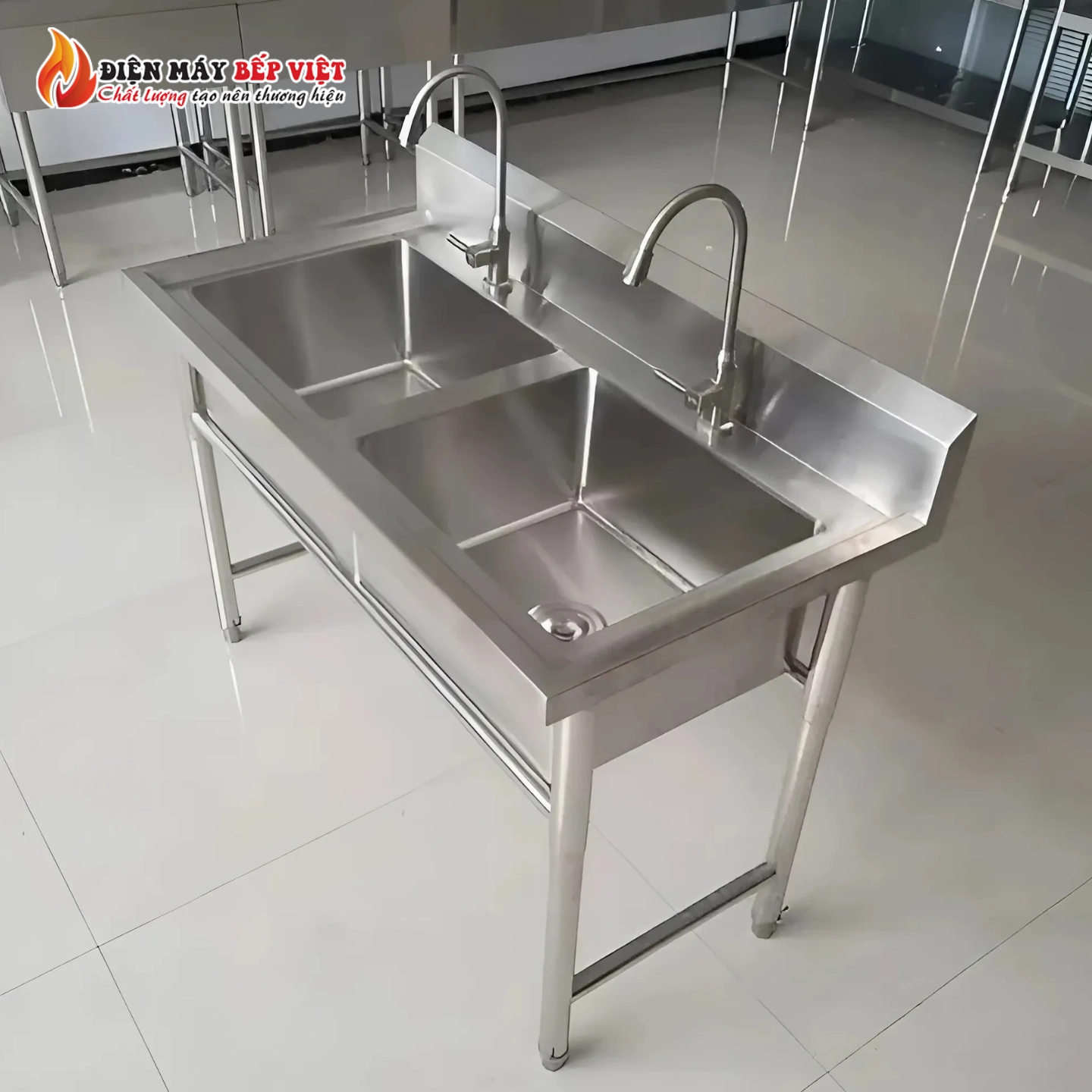 Chậu Rửa Công Nghiệp 2 Hộc Inox