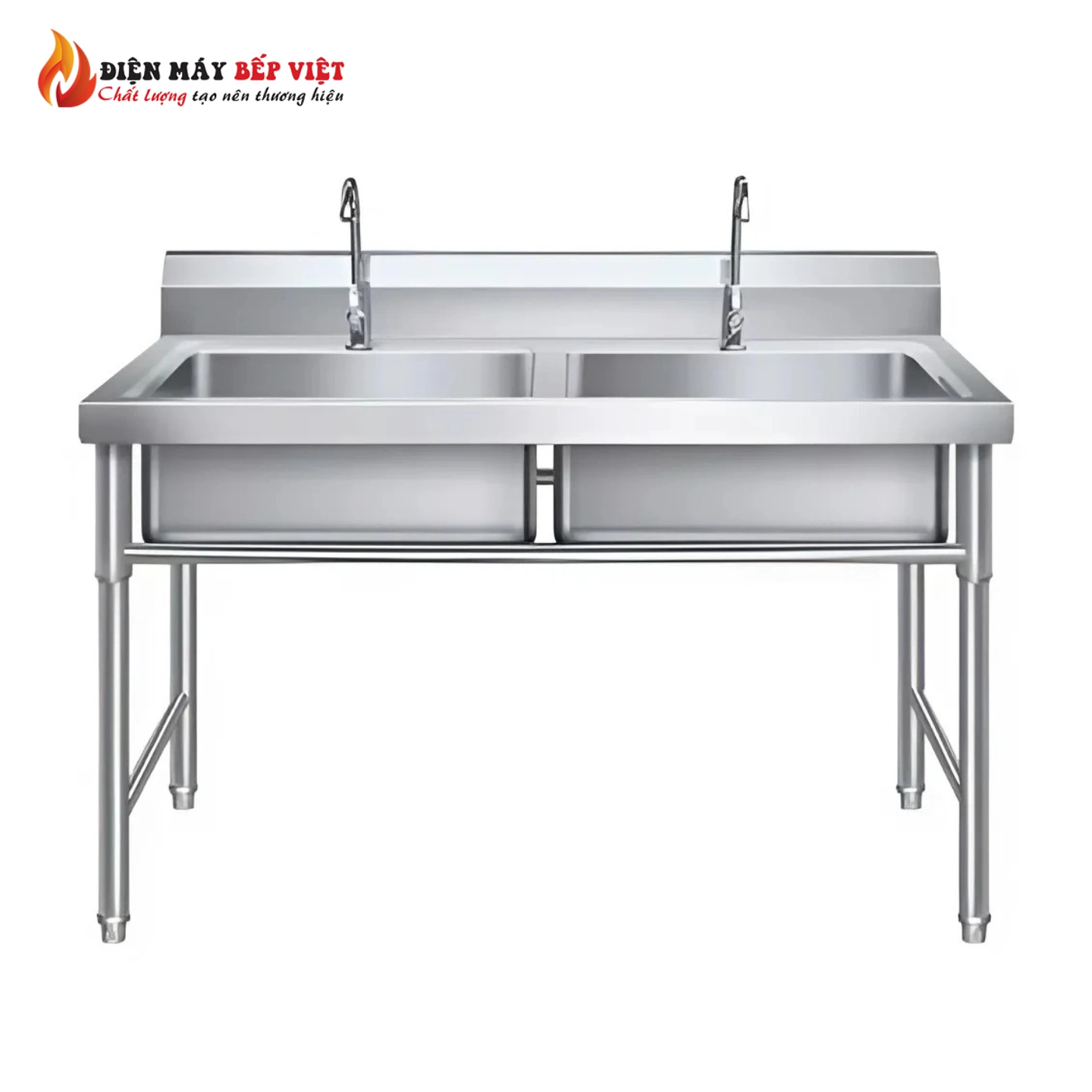 Chậu Rửa Công Nghiệp 2 Hộc Inox