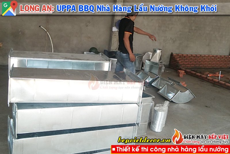 Cần Giuộc Long An - Thi Công Hệ Thống Hút Khói Bếp Nướng Nhà Hàng UPPA BBQ