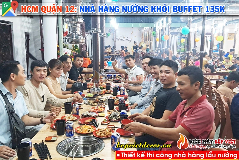 HCM quận 12 - Hệ thống nhà hàng nướng khói Buffet 135k