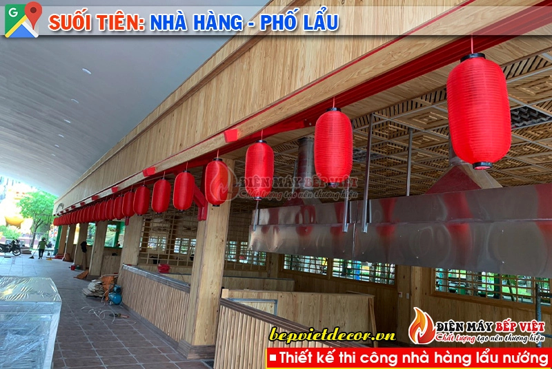 Suối Tiên - Thi công quạt hút bếp nhà hàng Phố Lẩu