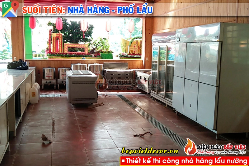 Suối Tiên - Thi công quạt hút bếp nhà hàng Phố Lẩu