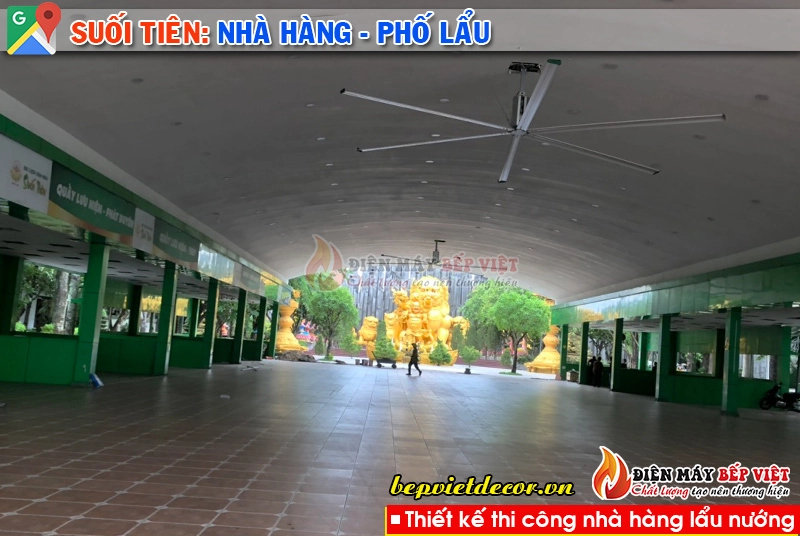 Suối Tiên - Thi công quạt hút bếp nhà hàng Phố Lẩu