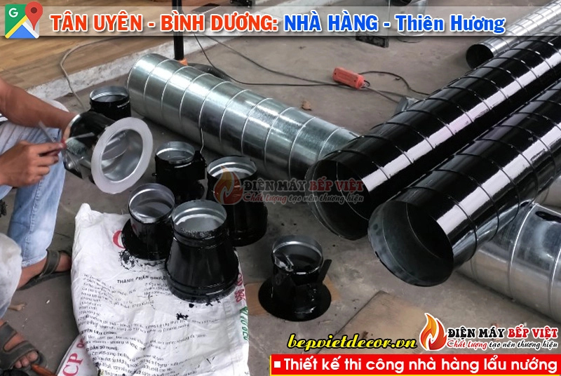 Tân Uyên-Bình Dương - Thi công hệ thống hút khói nhà hàng Thiên Hương