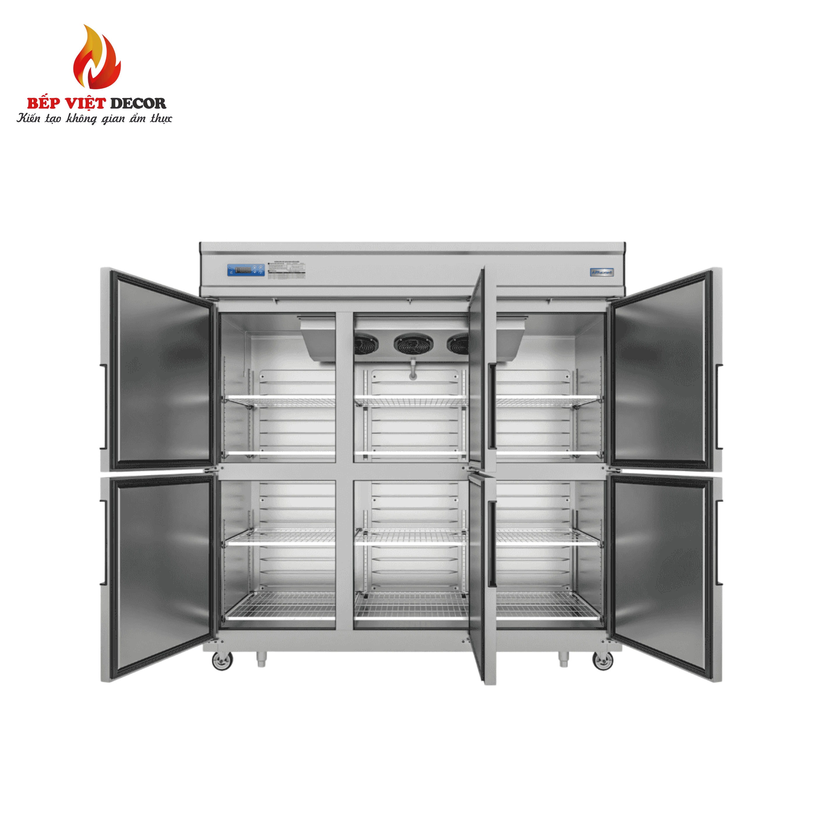 Tủ Đông Mát Đứng Quạt Gió 6 Cánh Inox 1750L