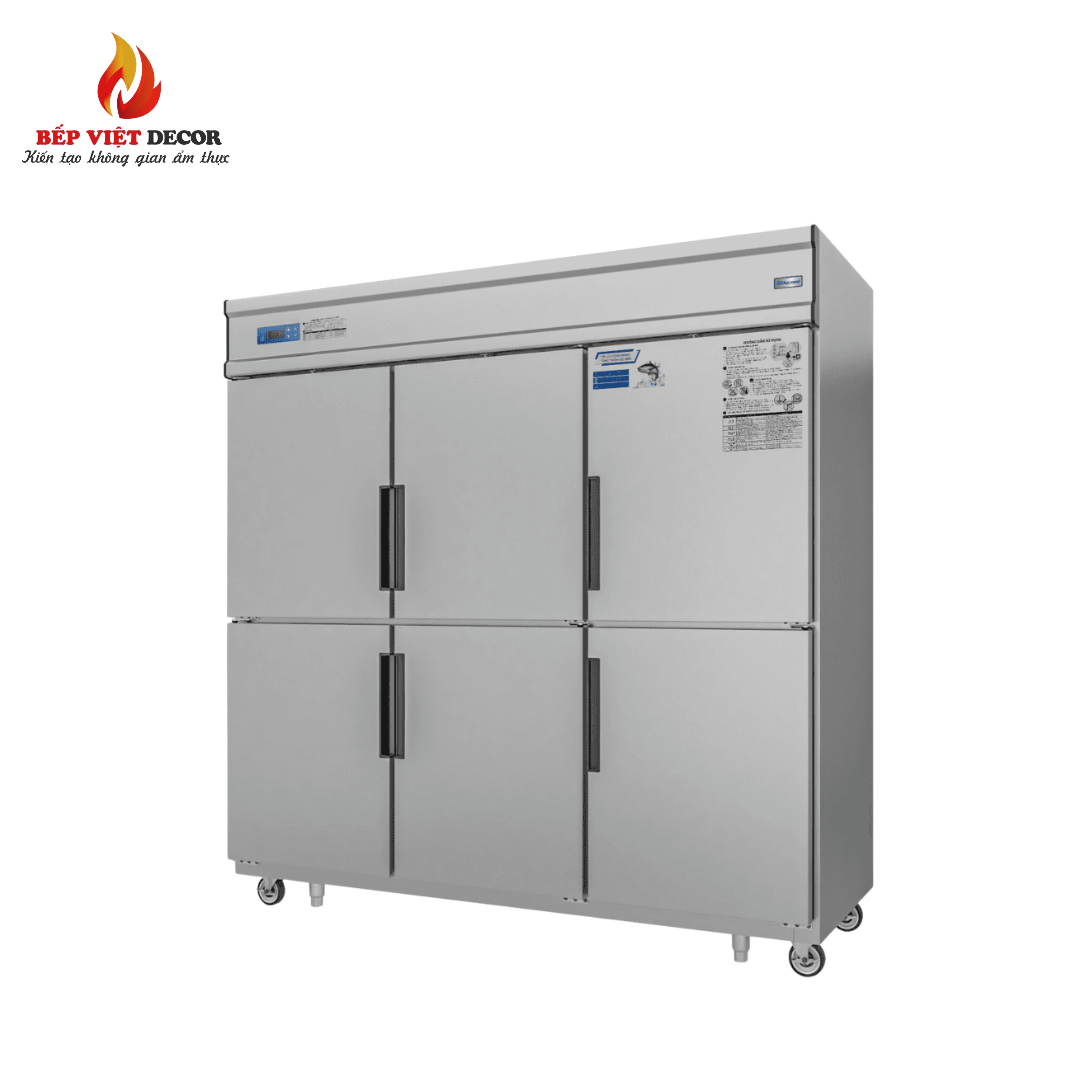 Tủ Đông Mát Đứng Quạt Gió 6 Cánh Inox 1750L