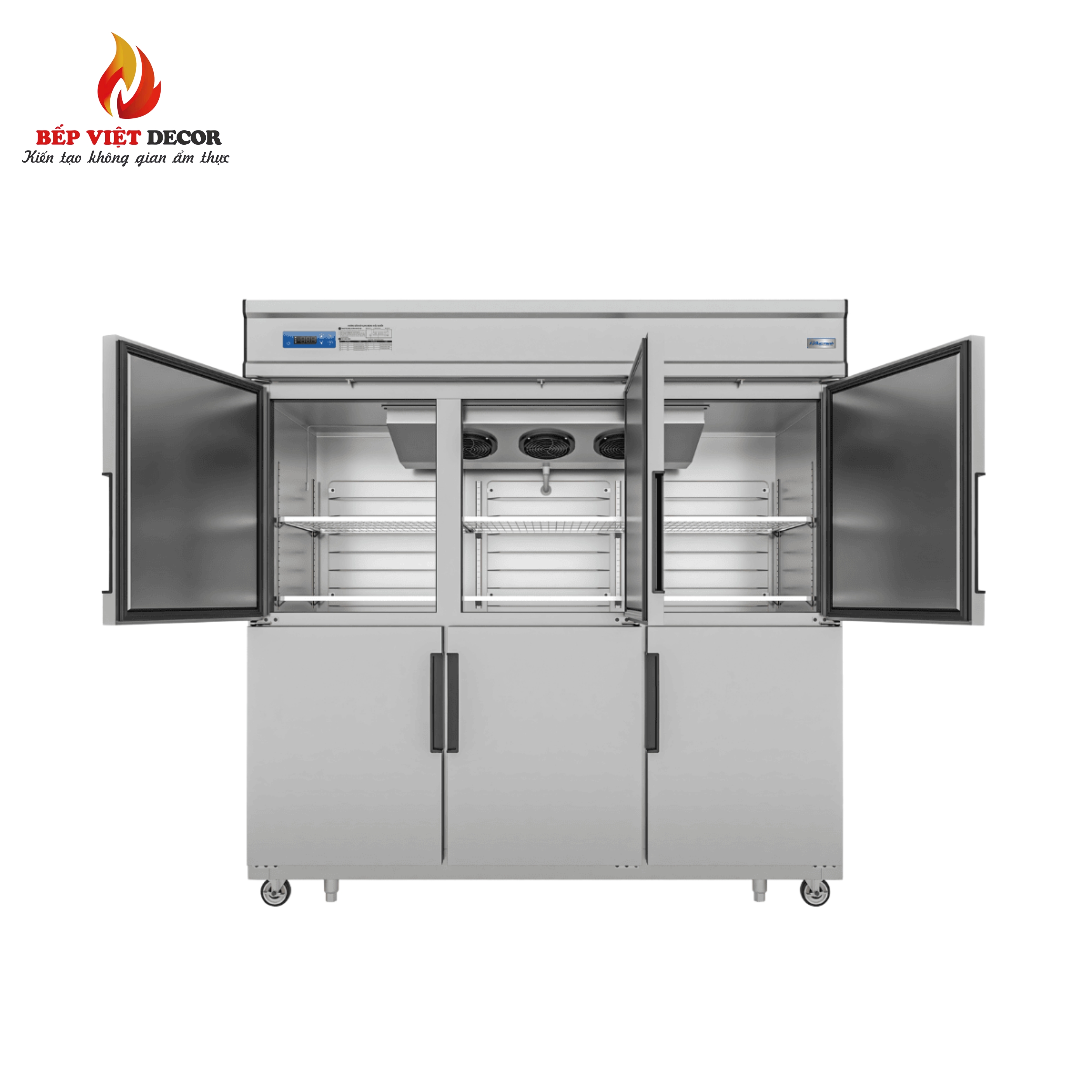 Tủ Đông Mát Đứng Quạt Gió 6 Cánh Inox 1750L