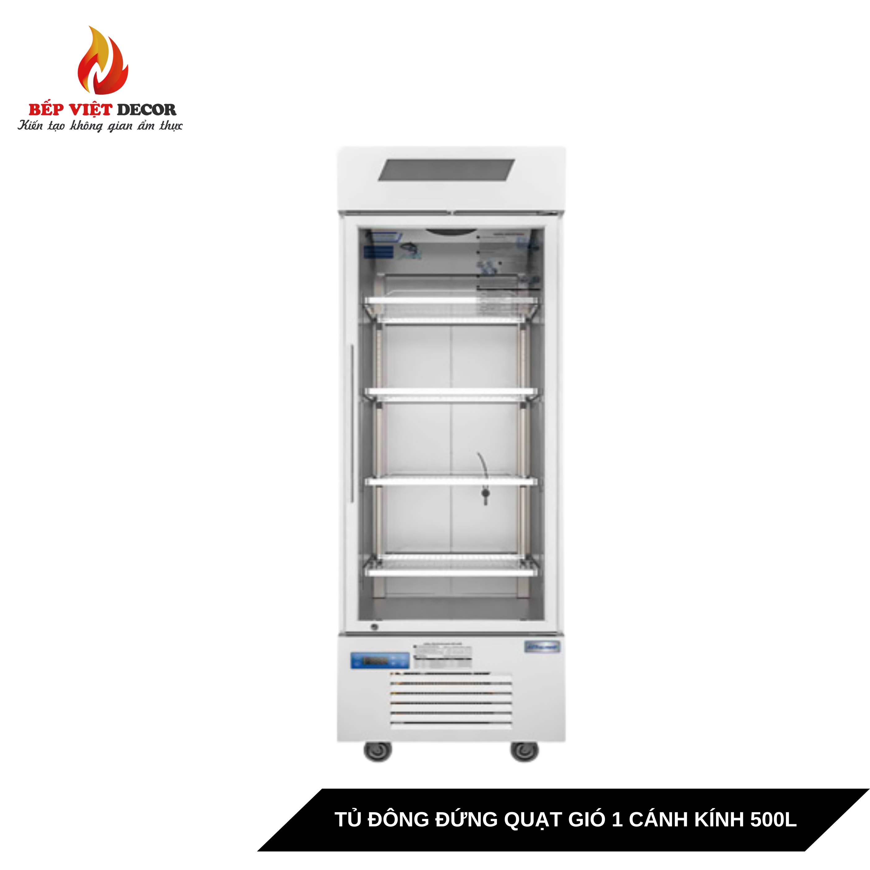 Tủ Đông Đứng Quạt Gió 1 Cánh Kính 500L