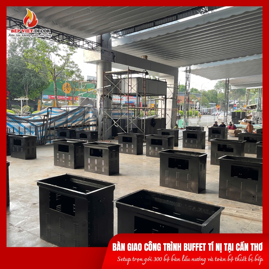 Lắp đặt bàn lẩu nướng &amp;amp; thiết bị bếp công nghiệp