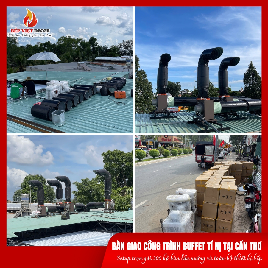 Thi công hệ thống hút khói âm bàn