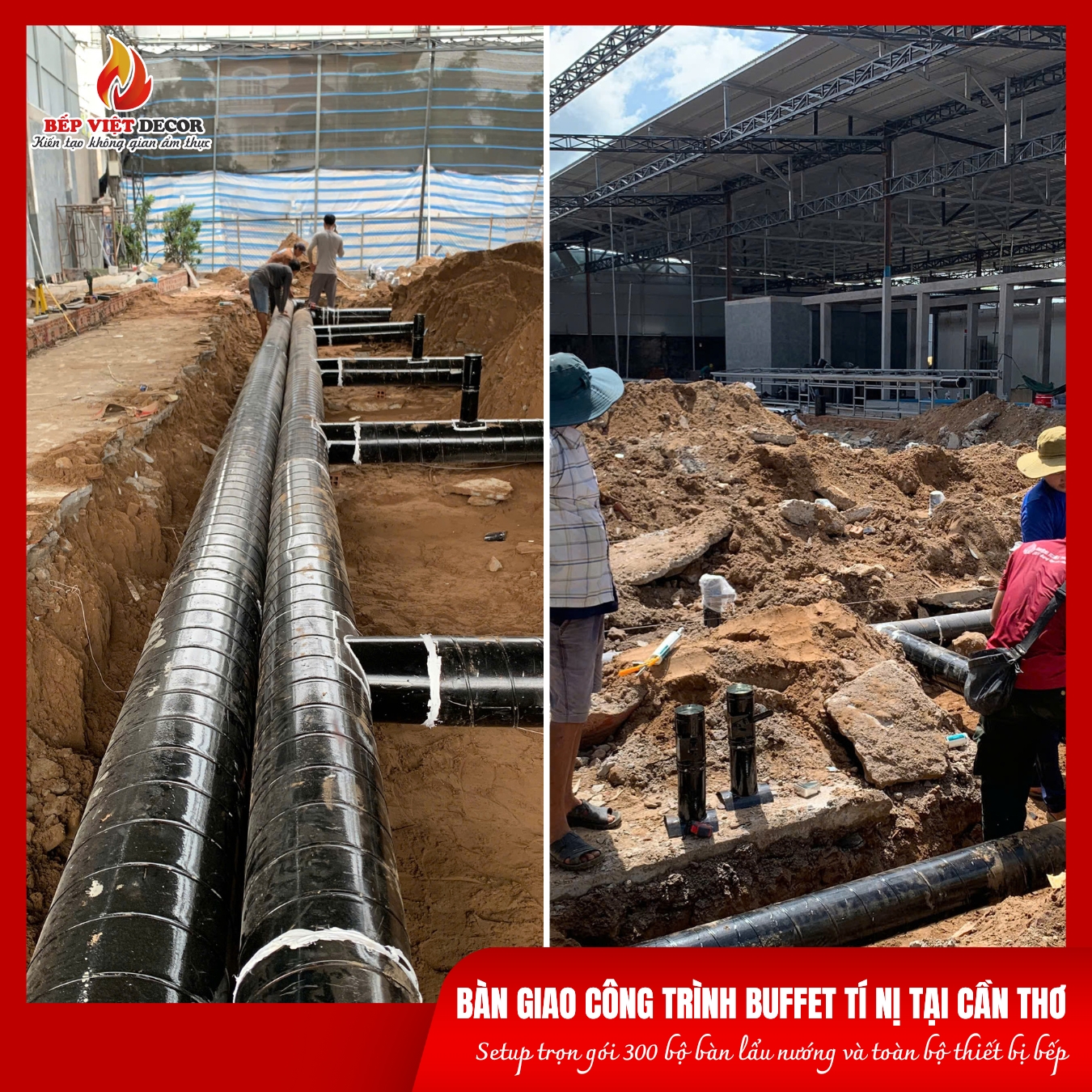 Thi công hệ thống hút khói âm bàn