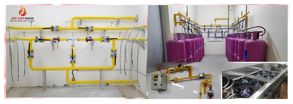 Bếp Việt Decor thiết kế, lắp đặt hệ thống ống dẫn gas nhà hàng