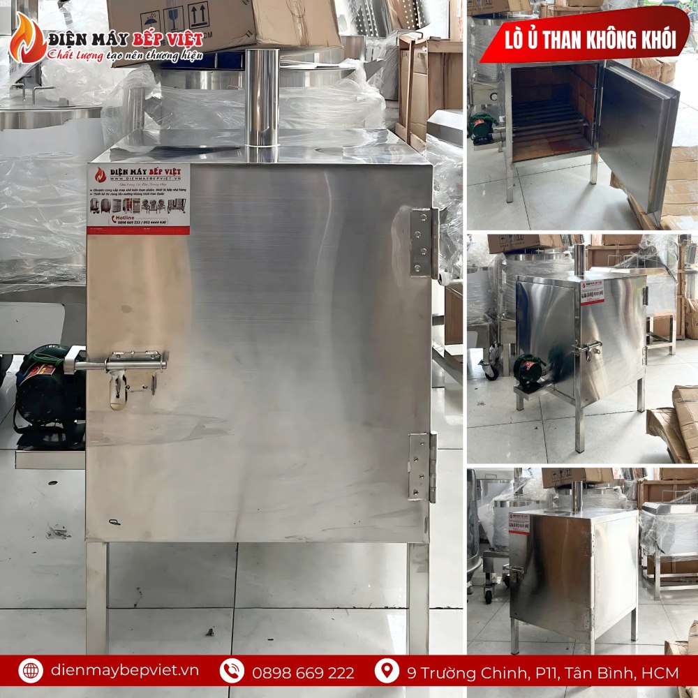Lò ủ than hoa inox không khói tại Bếp Việt Decor