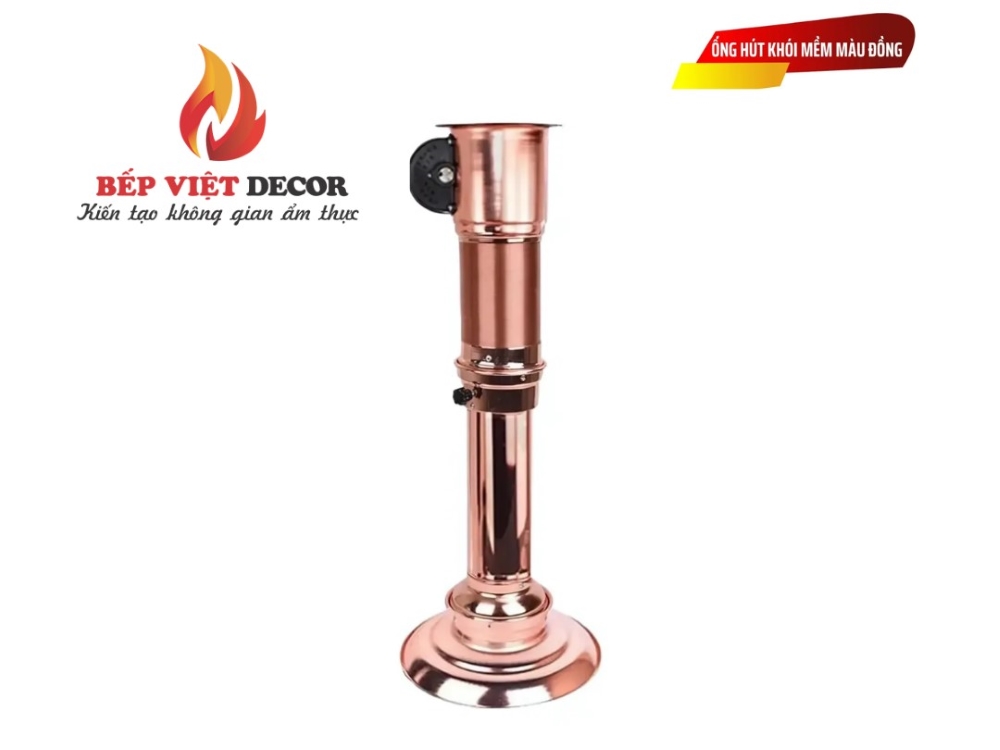 Ống hút khói bếp nướng BBQ tại bàn loại ống mềm màu đồng