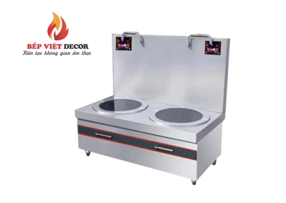 Bếp hầm đôi điện từ công nghiệp mặt phẳng