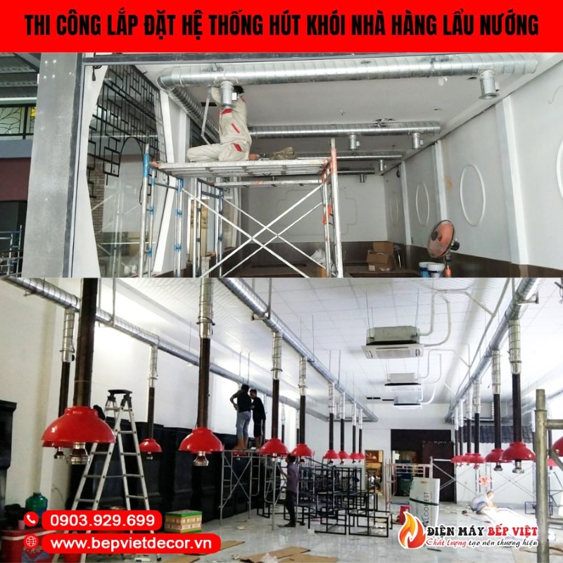 Hệ thống hút khói trong thiết kế thi công nhà hàng lẩu nướng
