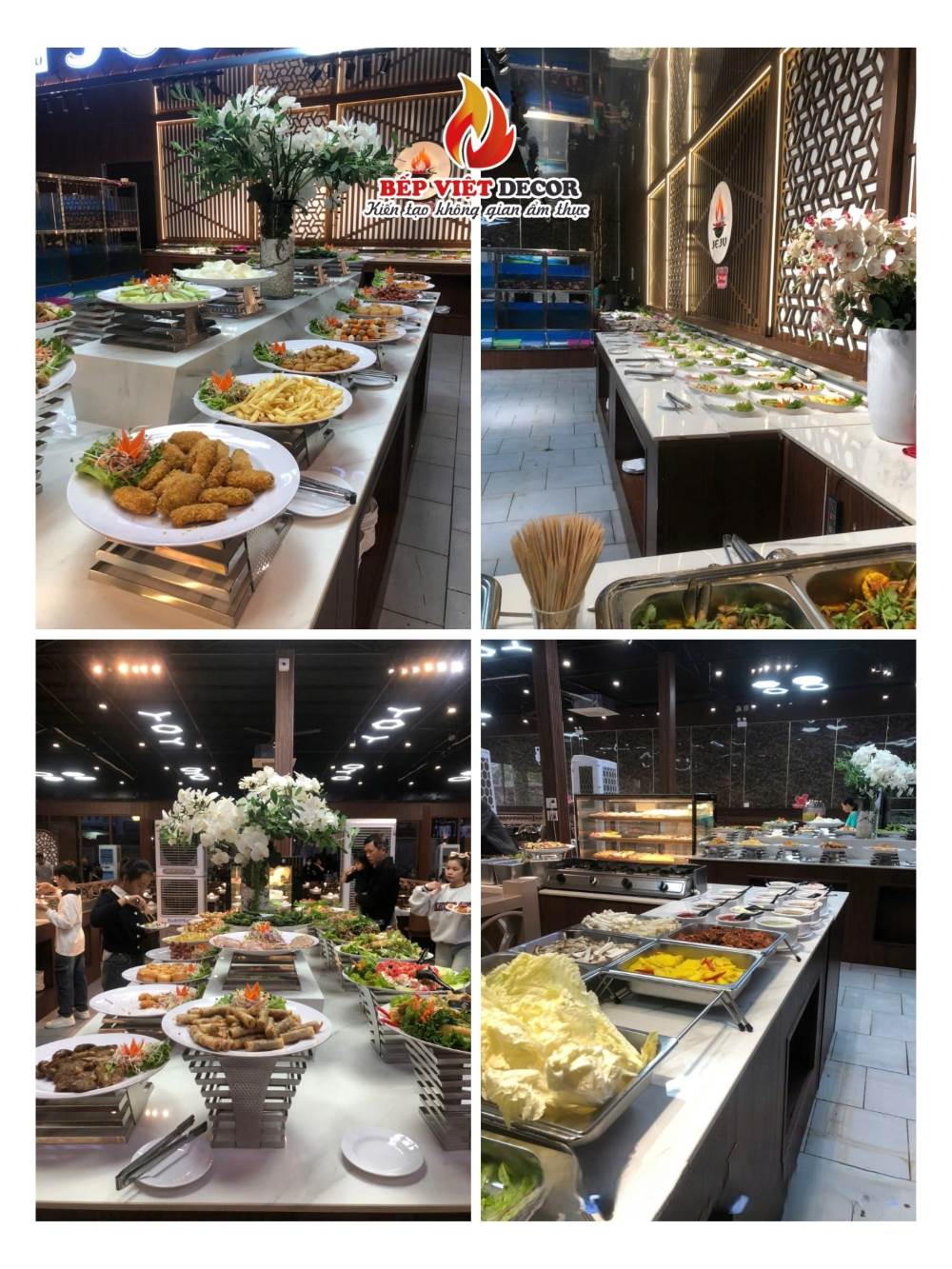 Sắp xếp quầy buffet hấp dẫn và thường xuyên cập nhật
