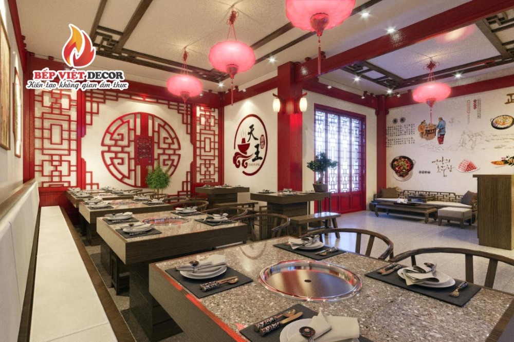 Thiết kế nhà hàng buffet bình dân phong cách Trung Hoa
