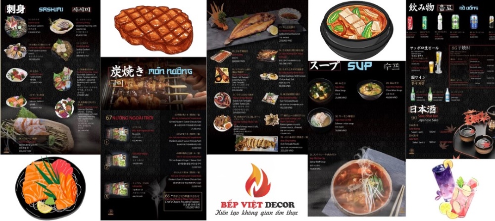 Thực đơn của nhà hàng buffet bình dân