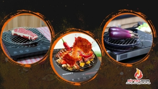 Có thể nướng trên bếp hồng ngoại cho nhiều loại thực phẩm khác nhau như thịt bò, thịt gà, hải sản hay rau củ