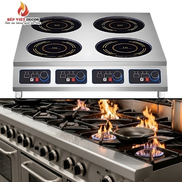 Hiệu suất nấu nướng của bếp từ và bếp gas công nghiệp