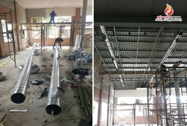 Đội ngũ lắp đặt của Bếp Việt Decor sẽ cùng bạn chọn kích thước, chủng loại ống hút mùi bếp phù hợp