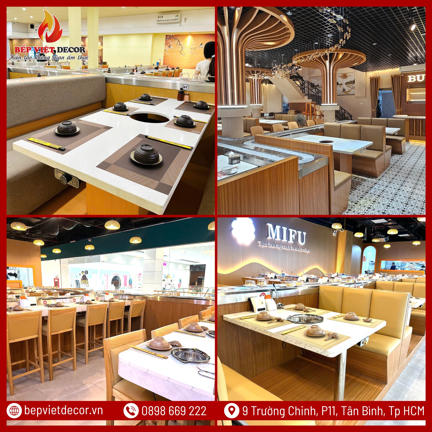 Các Hạng Mục Thi Công Lẩu Băng Chuyền Tại Bếp Việt Decor