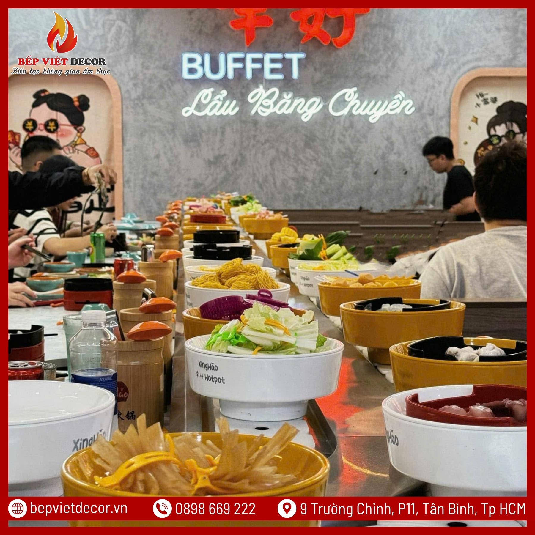 Các Hạng Mục Thi Công Lẩu Băng Chuyền Tại Bếp Việt Decor