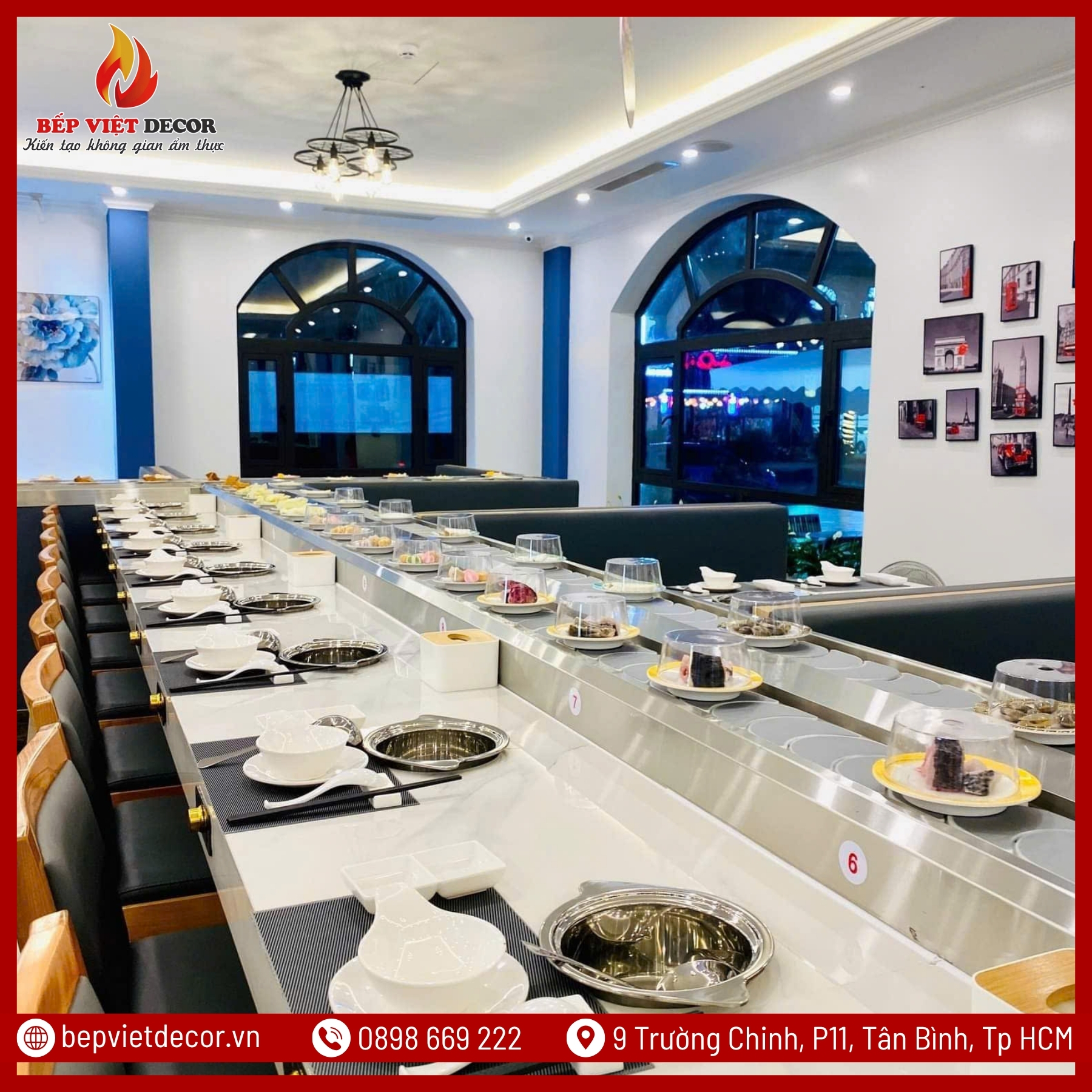 Các Hạng Mục Thi Công Lẩu Băng Chuyền Tại Bếp Việt Decor