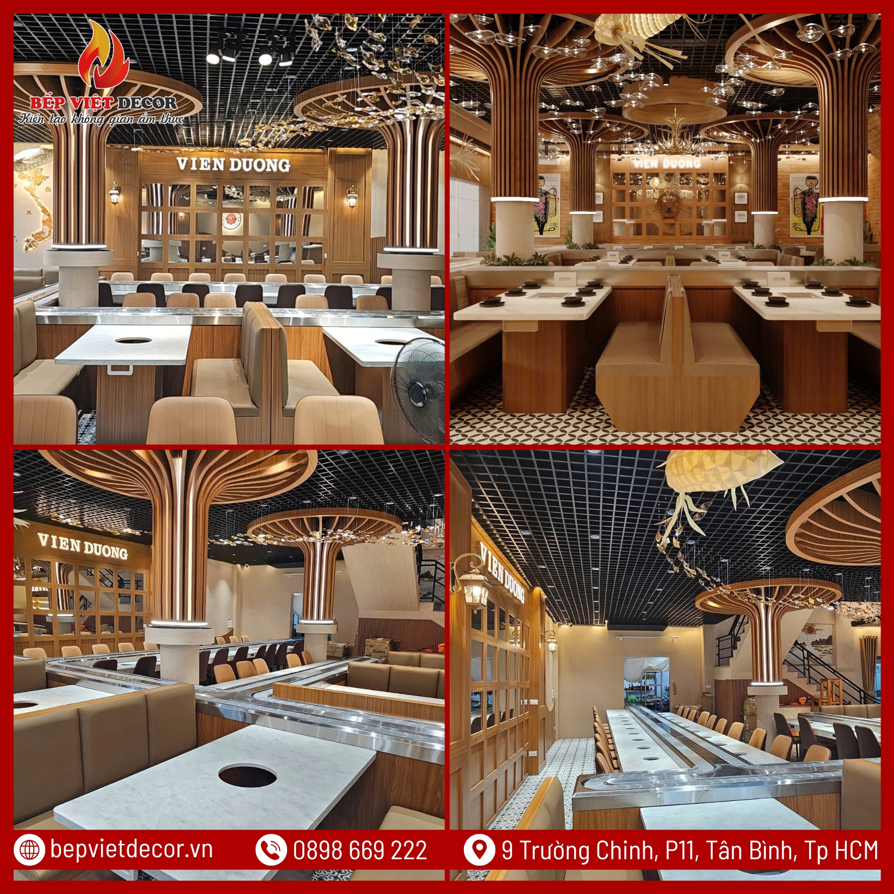 Các Hạng Mục Thi Công Lẩu Băng Chuyền Tại Bếp Việt Decor