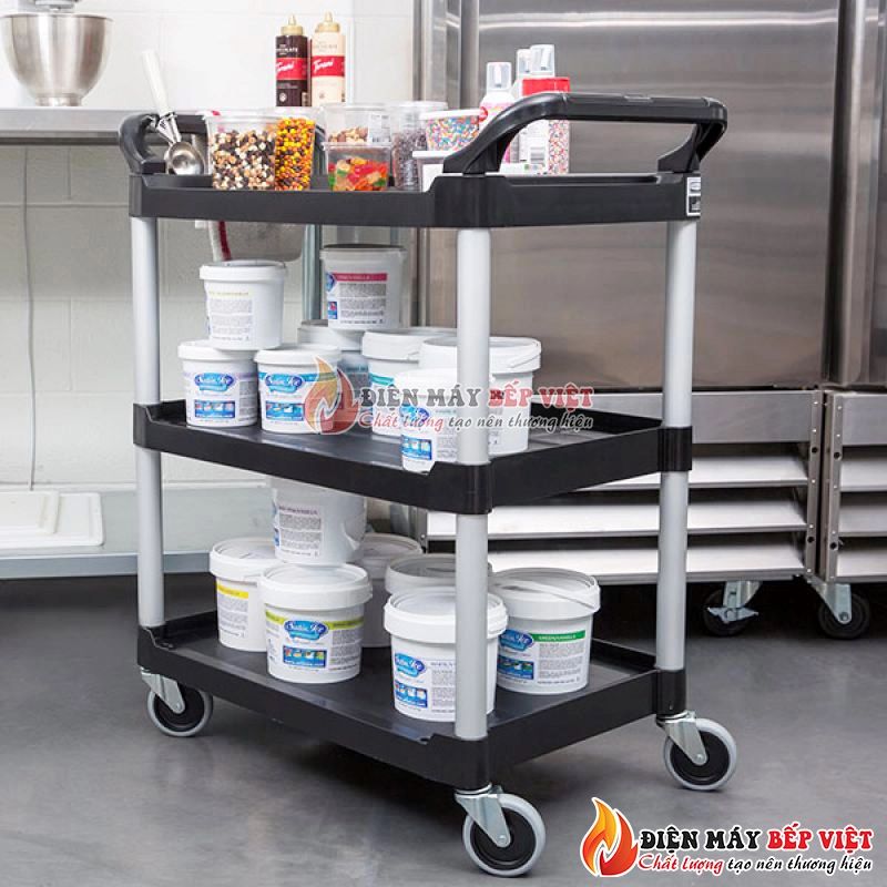 Xe đẩy thức ăn 3 tầng (nhựa) NPL-010B của Bếp Việt Decor