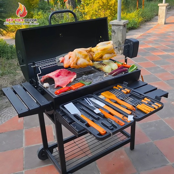 Vỉ nướng BBQ có chân bền bỉ cho nhà hàng sân vườn và quán nướng