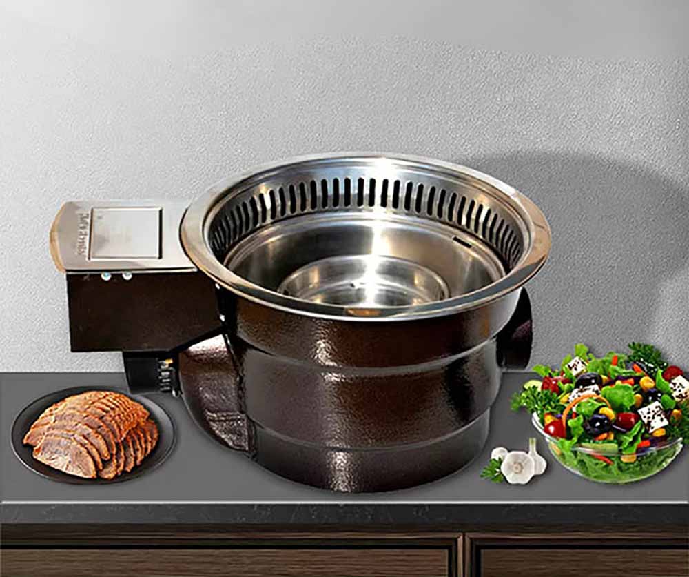 Bếp lẩu nướng than âm bàn phù hợp nhà hàng BBQ và quán lẩu nướng