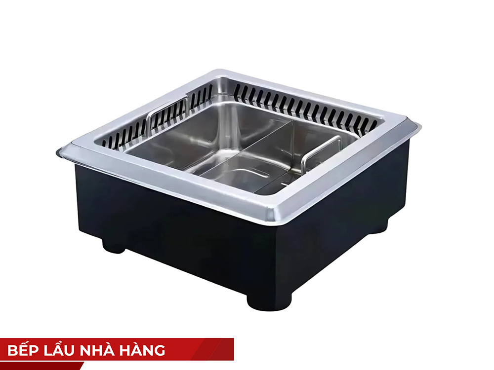 ​​​​​​​Bếp từ lẩu âm bàn hình chữ nhật phù hợp bàn dài phục vụ nhóm đông khách