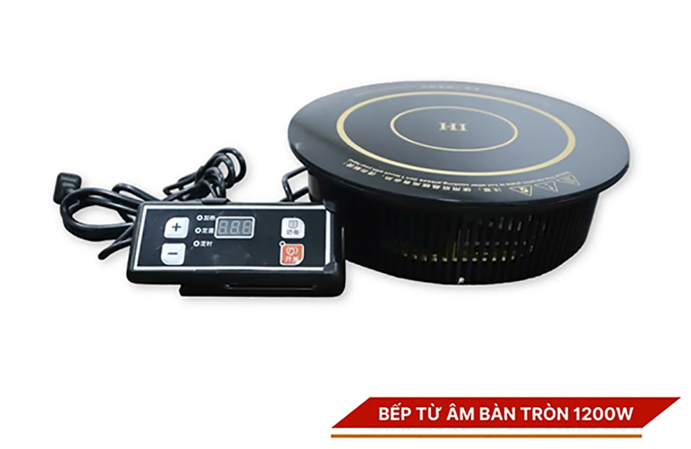 ​​​​​​​Bếp từ lẩu âm bàn hình tròn phù hợp bàn tròn nhà hàng và lẩu băng chuyền