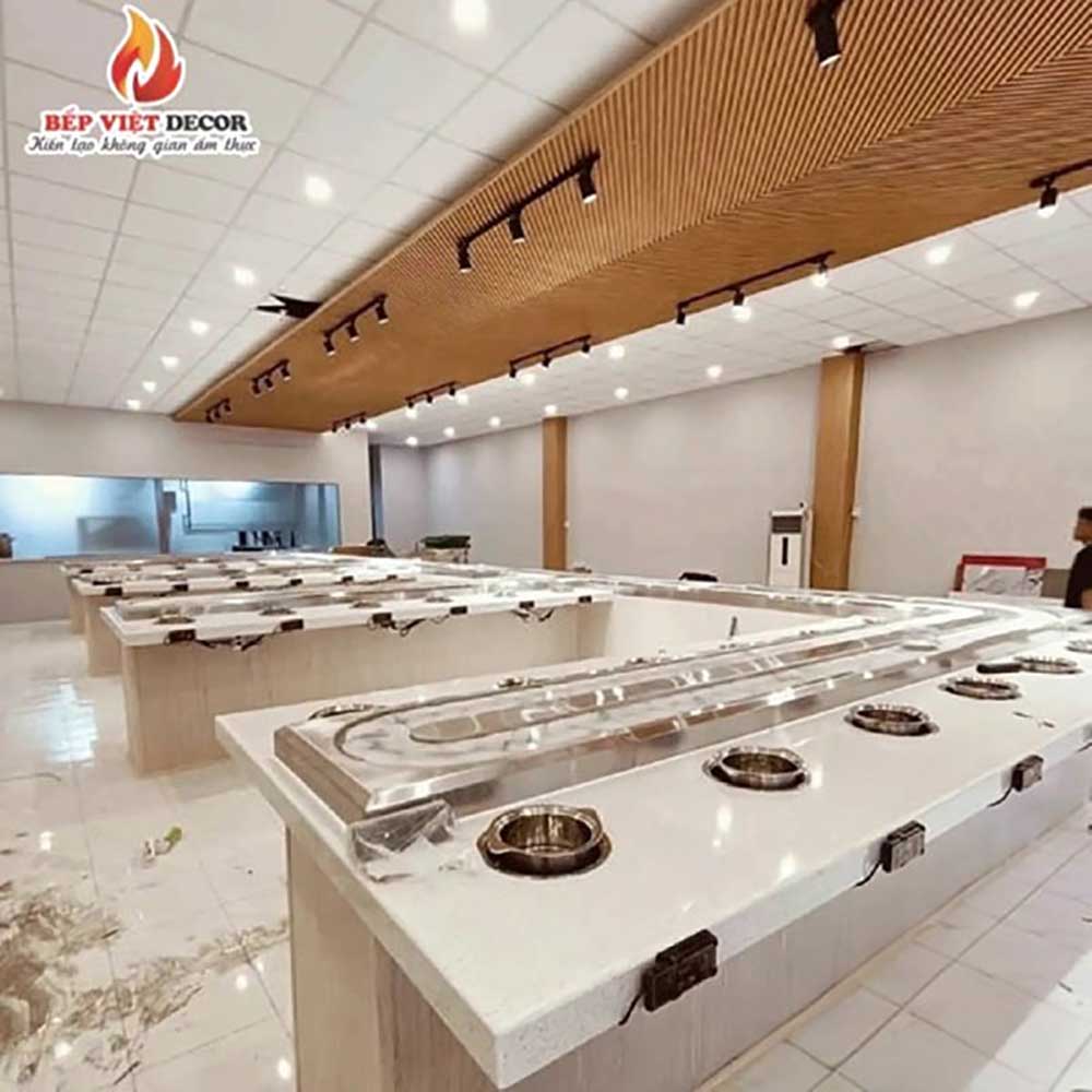 Các cách lắp đặt bếp từ lẩu âm bàn trong nhà hàng, đảm bảo thẩm mỹ và vận hành bền lâu