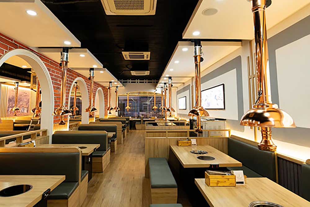 Hệ thống ống hút khói bếp nướng tại bàn cho nhà hàng BBQ và lẩu nướng không khói