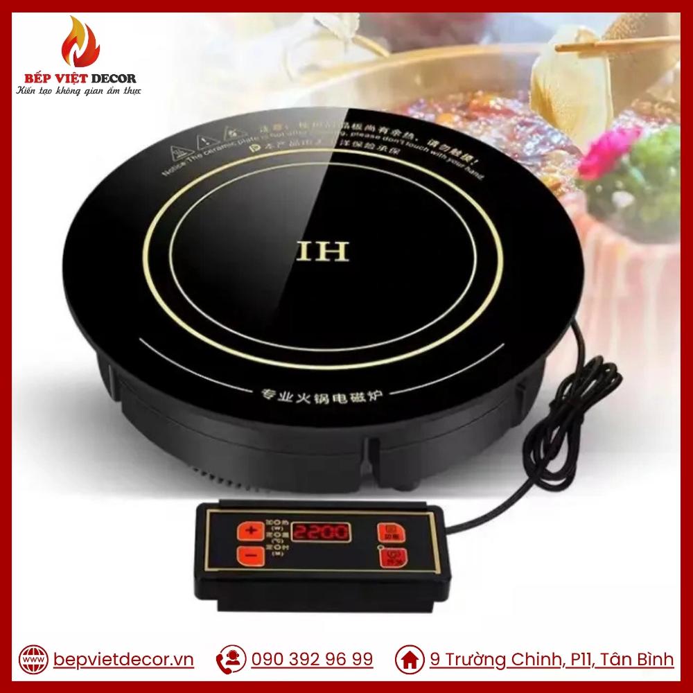 Bếp từ hình tròn cho quán lẩu tại Bếp Việt Decor có hiệu suất nhiệt cao 90-95%