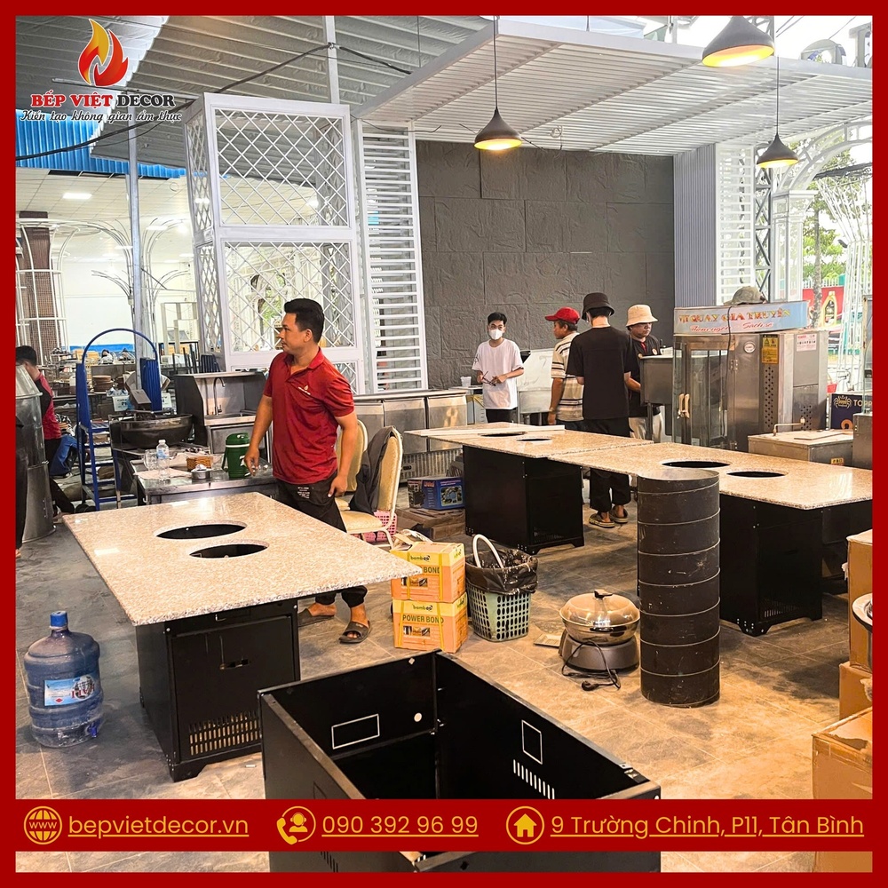 Bếp Việt Decor chuyên thi công nhà hàng bếp lẩu nướng không khói