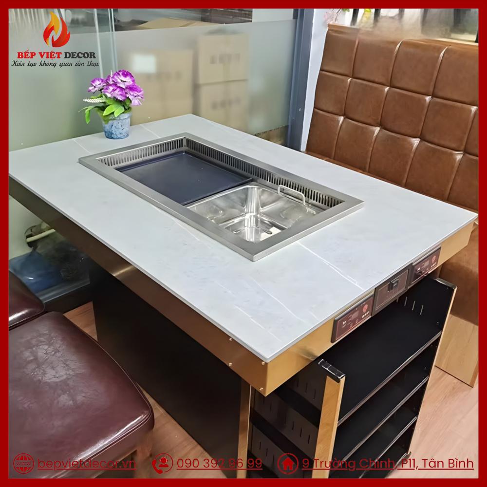 Hoàn thiện quy trình lắp đặt bếp từ lẩu âm bàn cho nhà hàng