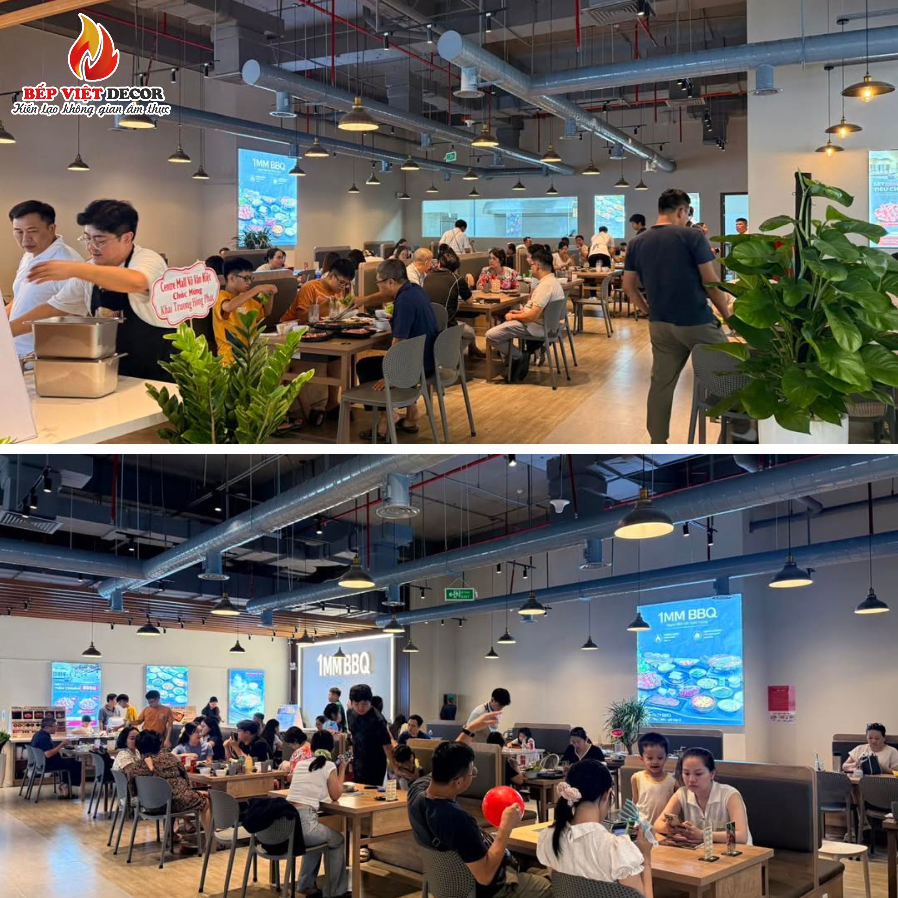Quá Trình Thi Công Hệ Thống Hút Khí Dư Trần Nhà Hàng BBQ