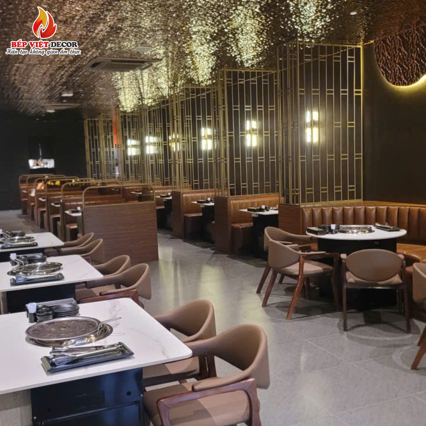 Bàn Giao Công Trình Nhà Hàng BBQ &amp;amp; Tokbokki Phong Cách Luxury