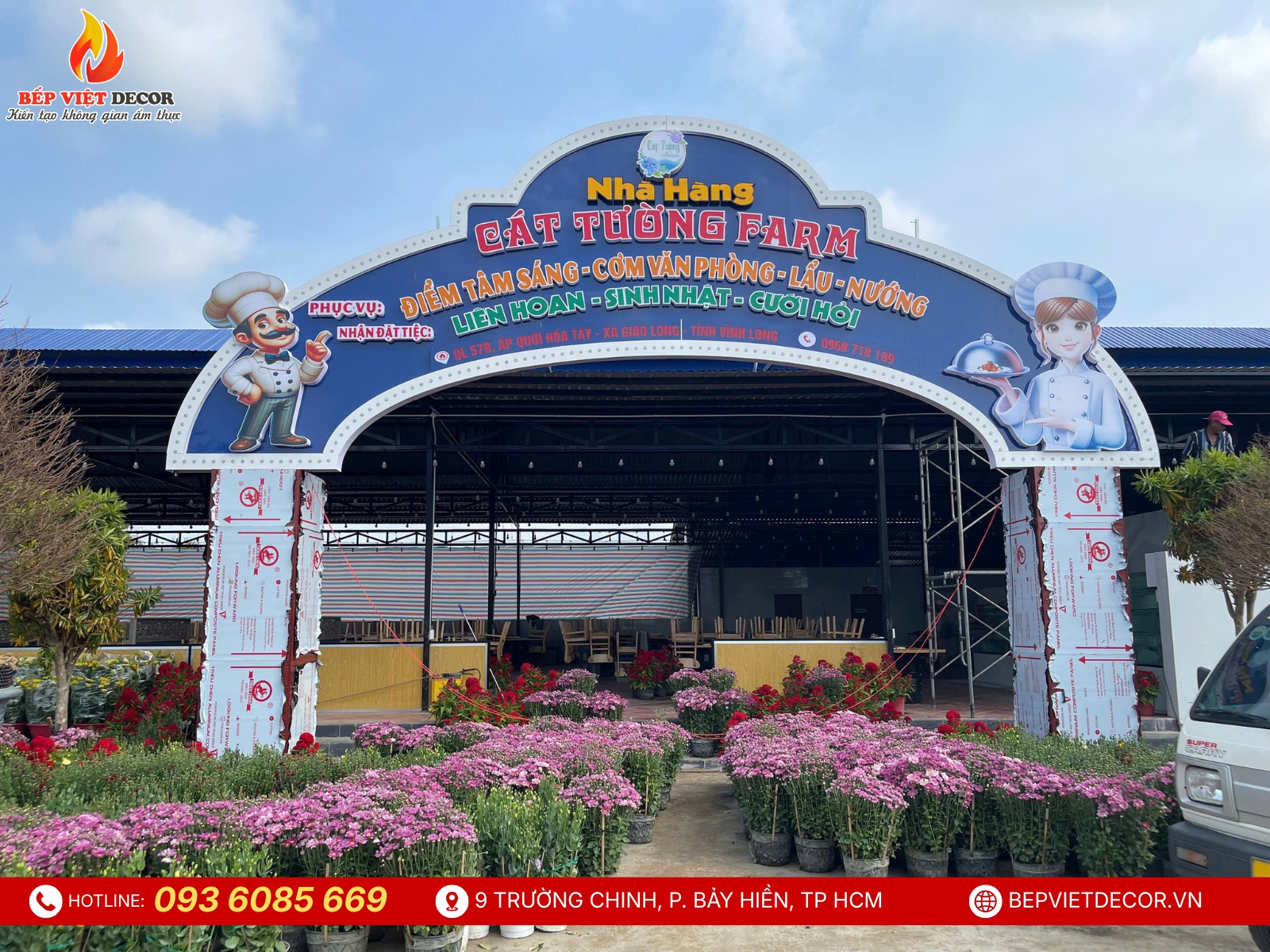 Bàn Giao Hệ Thống Hút Khói Âm Và Thiết Bị Bếp Cho Cát Tường Farm