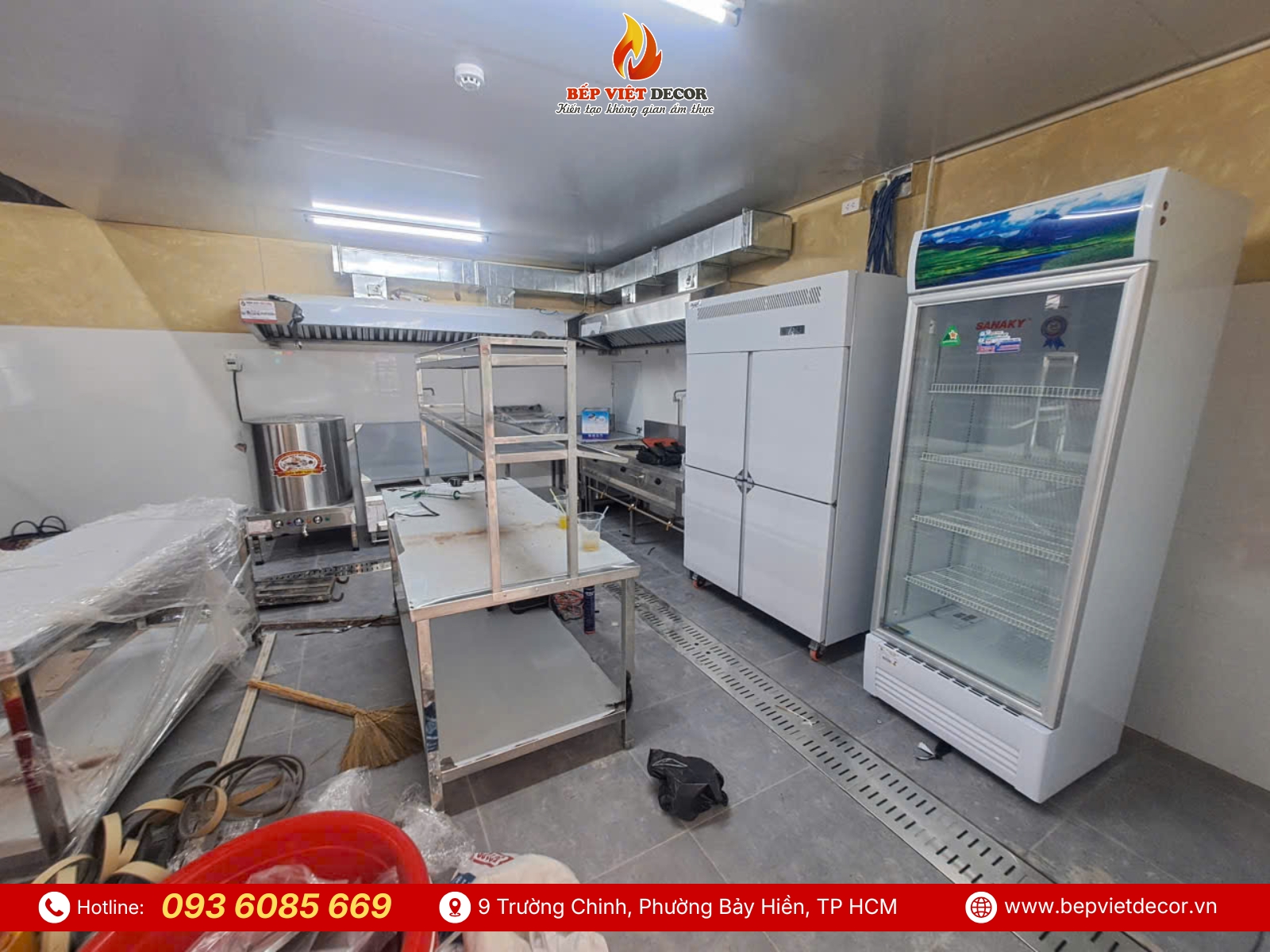 Thi Công Khu Bếp Cho Tiệm Lẩu Bò Trăm Rưỡi