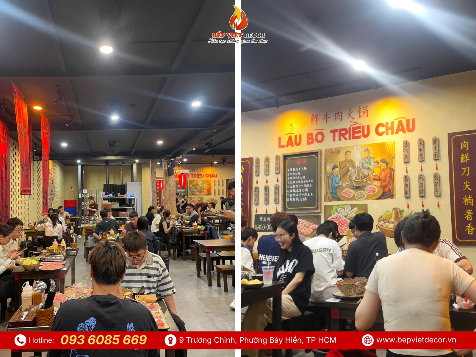 Thi Công Khu Bếp Cho Tiệm Lẩu Bò Trăm Rưỡi