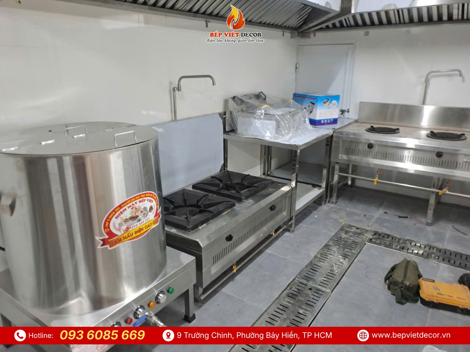Thi Công Khu Bếp Cho Tiệm Lẩu Bò Trăm Rưỡi