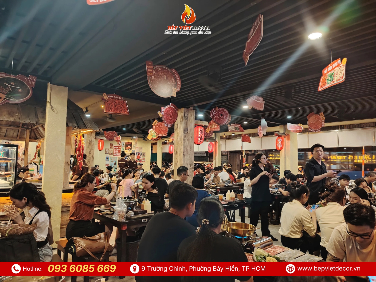 Thi Công Khu Bếp Cho Tiệm Lẩu Bò Trăm Rưỡi