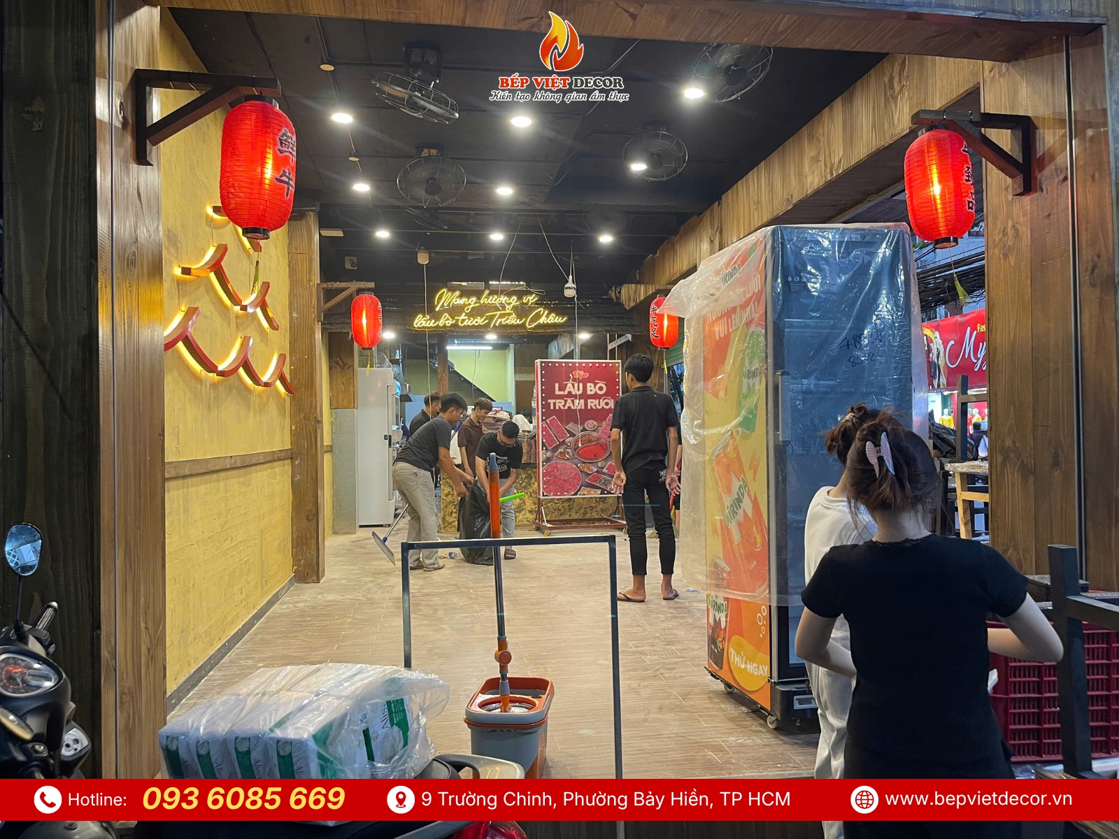 Thi Công Trọn Gói Khu Bếp Lẩu Bò Trăm Rưỡi